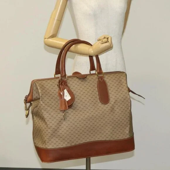 GUCCI Micro GG Supreme Boston Bag PVC Beige Gold - Picture 1 of 16